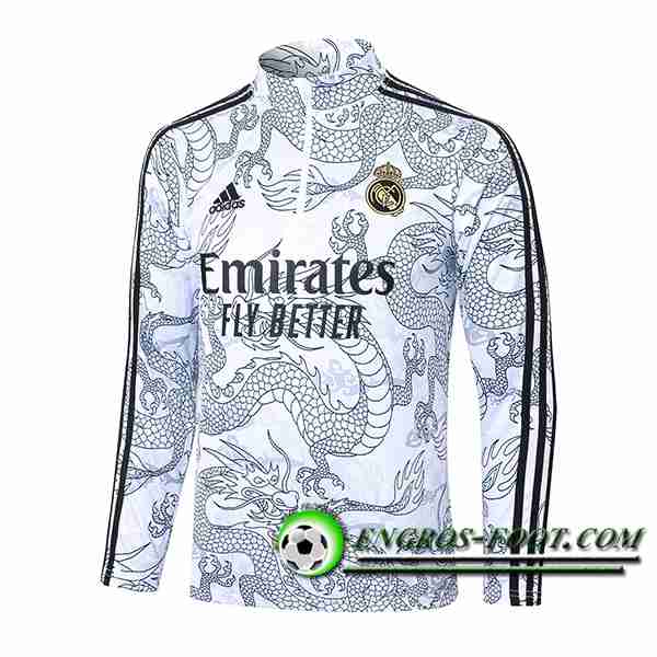 Sweatshirt Training Real Madrid Blanc/Noir 2023/2024