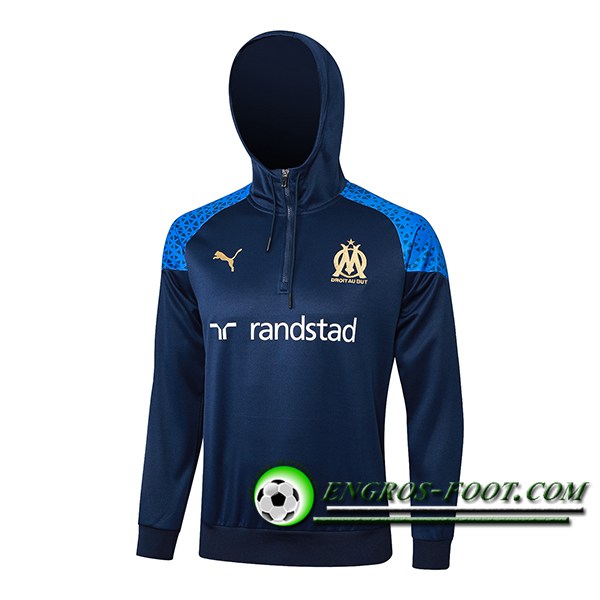 Sweatshirt Training Capuche Marseille Bleu Marine 2023/2024