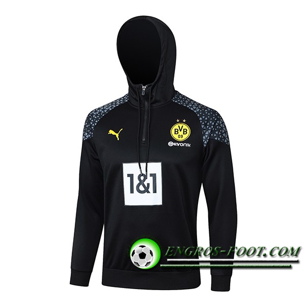 Sweatshirt Training Capuche Dortmund BVB Noir/Gris 2023/2024