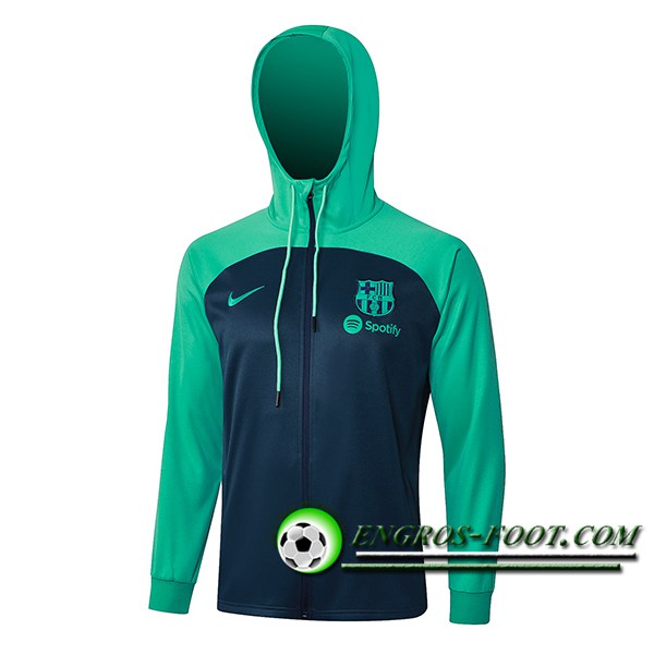 Veste A Capuche FC Barcelone Bleu/Vert 2023/2024