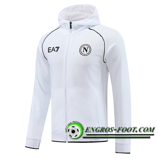 Veste A Capuche FC SSC Naples Blanc/Noir 2023/2024