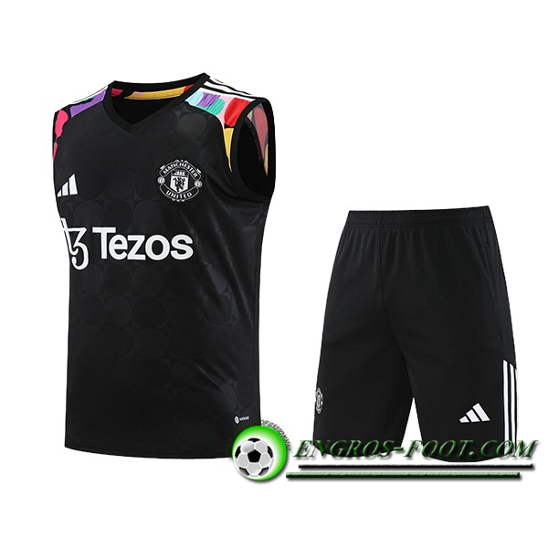 Ensemble Training Debardeur + Shorts Manchester United Noir 2024/2025 -06