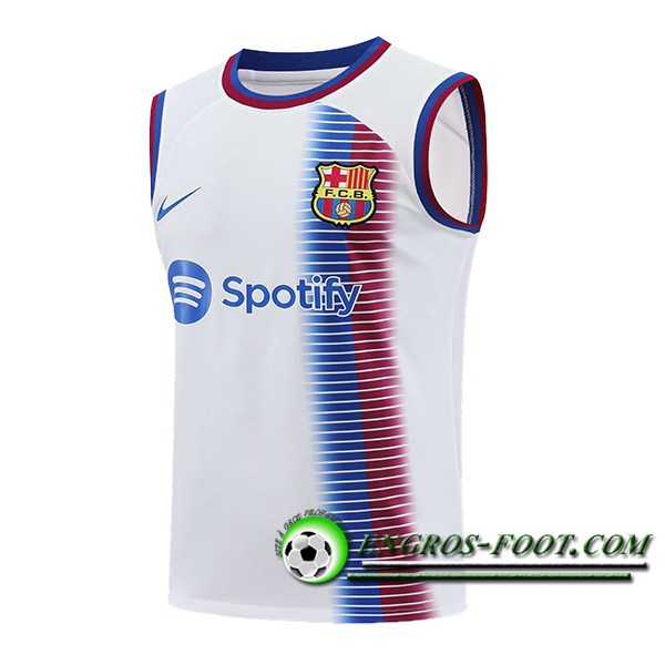 Training Debardeur FC Barcelone Blanc/Bleu 2024/2025