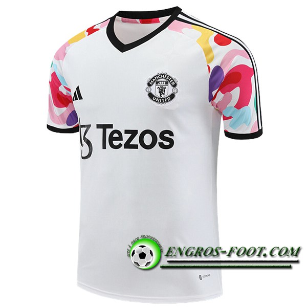 Training T-Shirts Manchester United Blanc/Noir 2024/2025