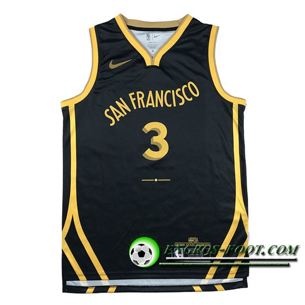 Maillot Golden State Warriors (PAUL #3) 2023/24 Noir/Jaune -03