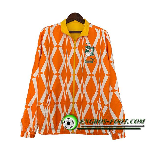 Coupe-Vent Cote d'Ivoire Orange/Blanc 2023/2024