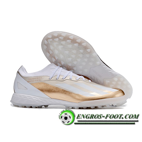 Adidas Chaussures de Foot X CRAZYFAST.1 TF BOOTS Blanc/Brun