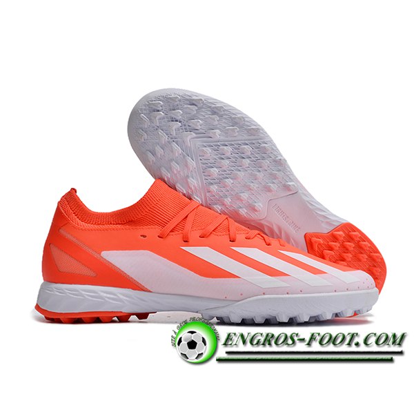 Adidas Chaussures de Foot X CRAZYFAST.3 TF BOOTS Orange/Blanc