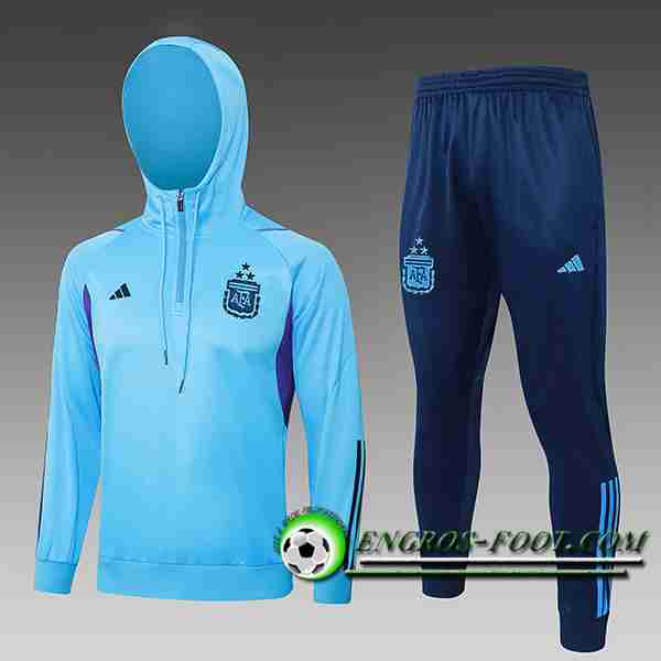 Ensemble Survetement Veste A Capuche Argentine Enfant Bleu 2023/2024