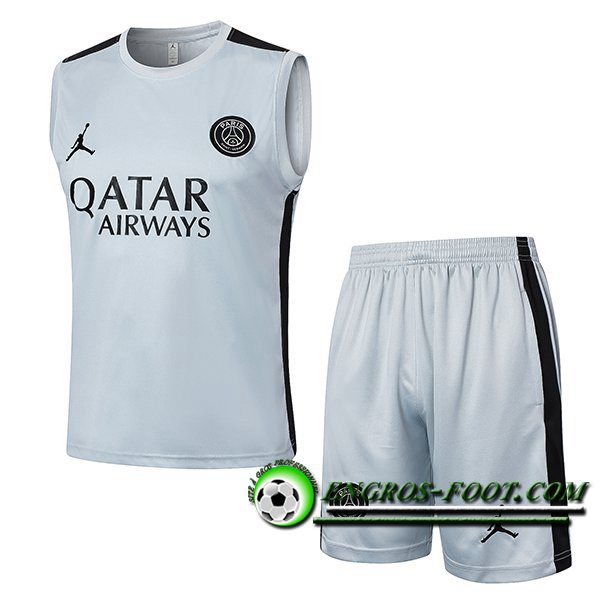 Ensemble Training Debardeur + Shorts Jordan PSG Blanc/Noir 2024/2025