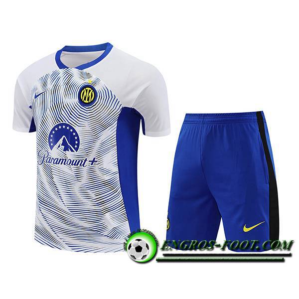 Ensemble Training T-Shirts + Shorts Inter Milan Blanc/Bleu 2024/2025