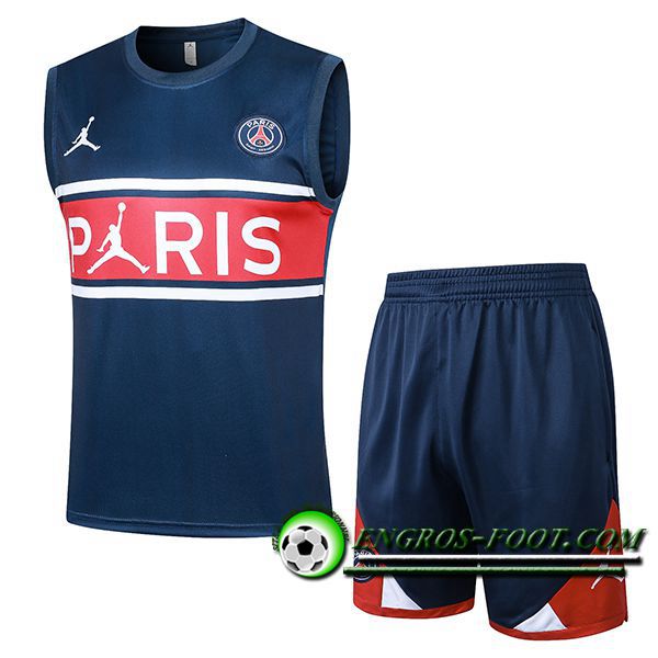 Ensemble Training Debardeur + Shorts Jordan PSG Bleu/Rouge 2024/2025