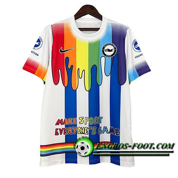 Training T-Shirts Brighton Blanc/Bleu/Rouge 2024/2025
