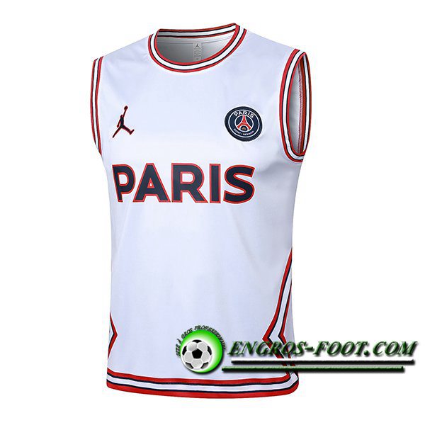 Training Debardeur Jordan PSG Blanc/Rouge 2024/2025