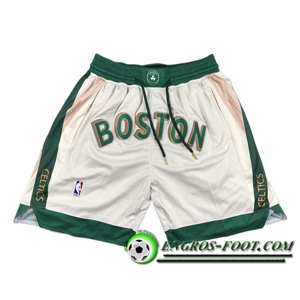 Shorts NBA Boston Celtics 2024/25 Beige/Vert