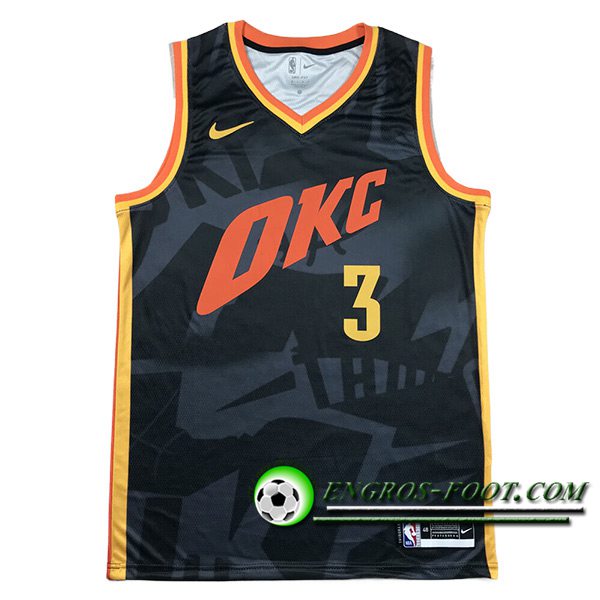 Maillot Oklahoma City Thunder (GIDDEY #3) 2024/25 Noir/Rouge/Jaune