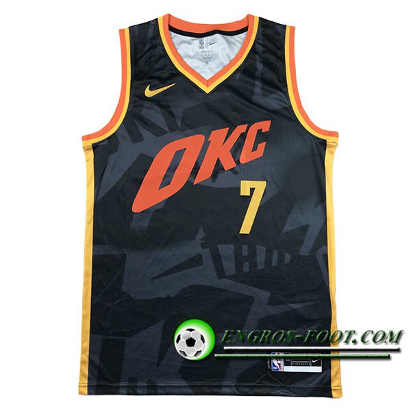 Maillot Oklahoma City Thunder (HOLMGREN #7) 2024/25 Noir/Rouge/Jaune