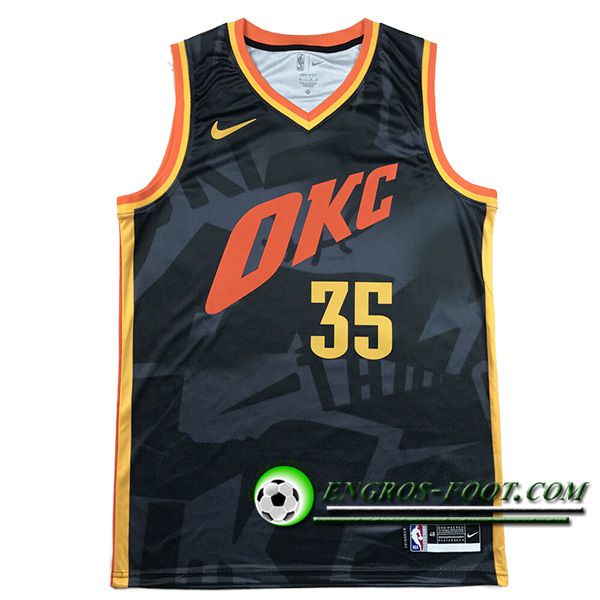 Maillot Oklahoma City Thunder (DURANT #35) 2024/25 Noir/Rouge/Jaune