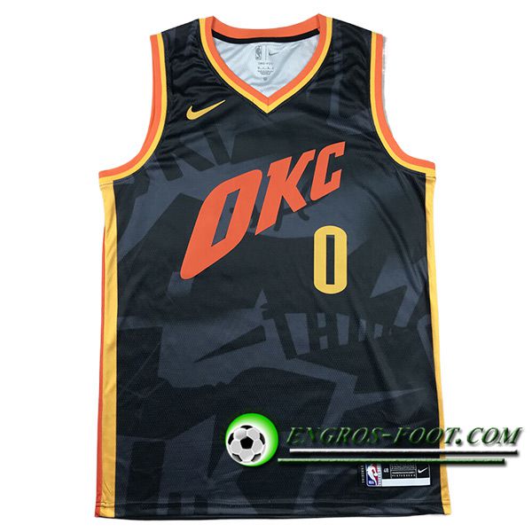 Maillot Oklahoma City Thunder (WESTBROOK #0) 2024/25 Noir/Rouge/Jaune