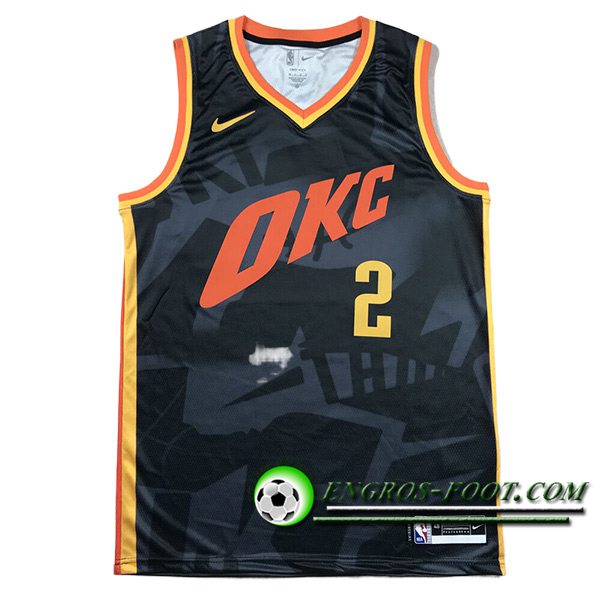 Maillot Oklahoma City Thunder (GILGEOUS-ALEXANDER #2) 2024/25 Noir/Rouge/Jaune