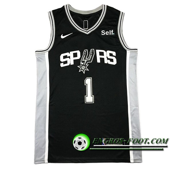 Maillot San Antonio Spurs (WEMBANYAMA #1) 2024/25 Noir/Gris/Blanc