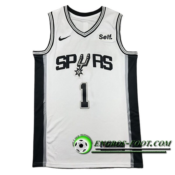 Maillot San Antonio Spurs (WEMBANYAMA #1) 2024/25 Blanc/Noir