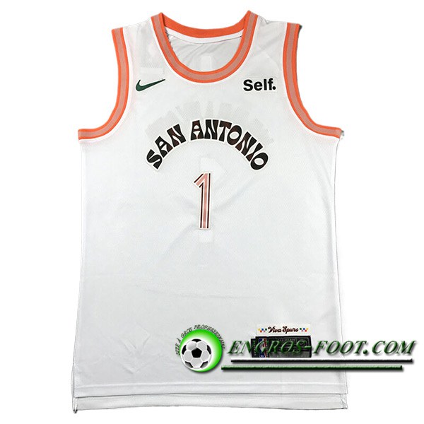 Maillot San Antonio Spurs (WEMBANYAMA #1) 2024/25 Blanc/Orange