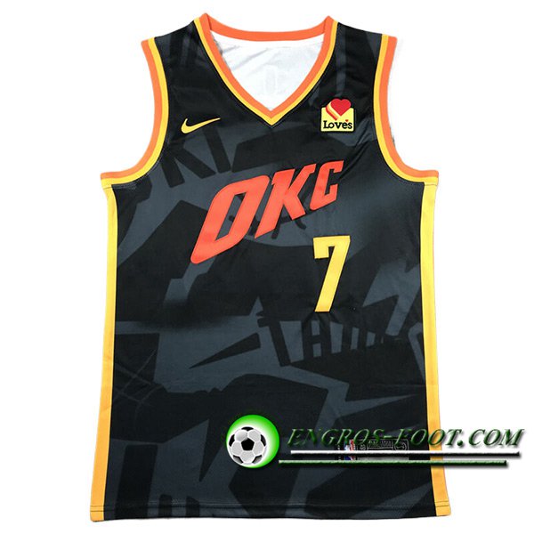 Maillot Oklahoma City Thunder (HOLMGREN #7) 2024/25 Noir/Gris/Jaune/Orange