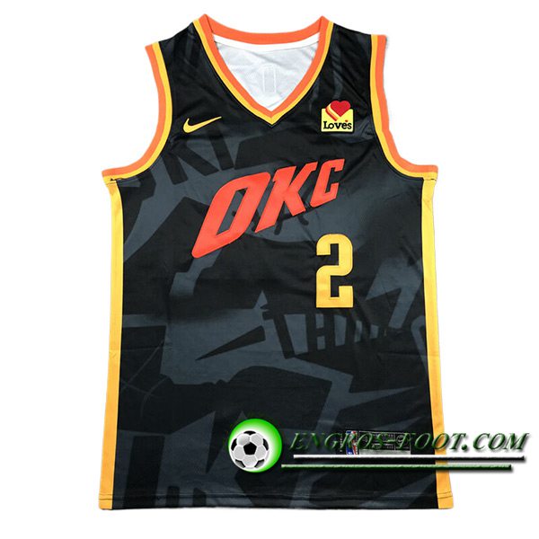 Maillot Oklahoma City Thunder (GILGEOUS-ALEXANDER #2) 2024/25 Noir/Gris/Jaune/Orange