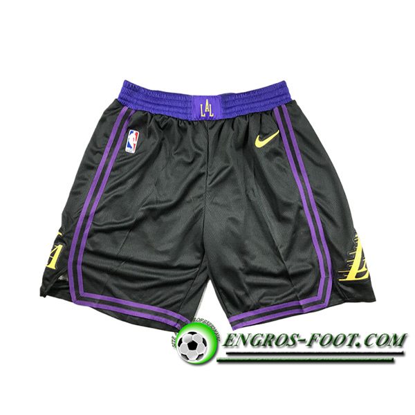 Shorts NBA Los Angeles Lakers 2024/25 Noir/Pourpre/Jaune