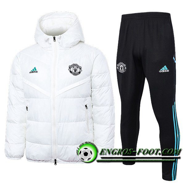 Ensemble Doudoune A Capuche Manchester United Blanc 2024/2025