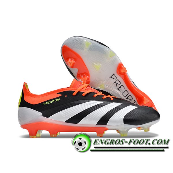 Adidas Chaussures de Foot Predator Elite FG Noir/Blanc/Pourpre