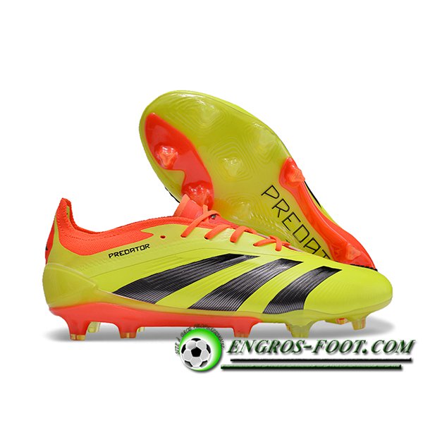 Adidas Chaussures de Foot Predator Elite FG Noir/Vert/Orange