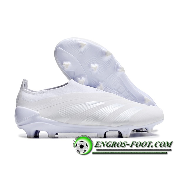 Adidas Chaussures de Foot PREDATOR ELITE LACELESS BOOTS FG Blanc