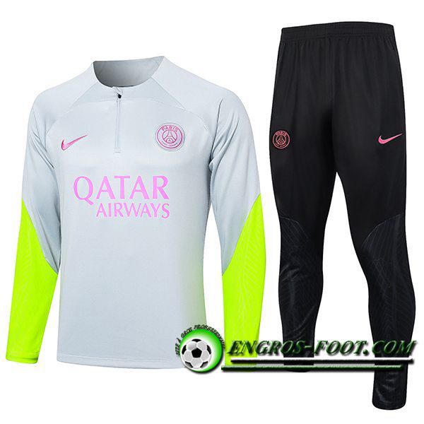 Ensemble Survetement de Foot PSG Gris/Jaune 2024/2025