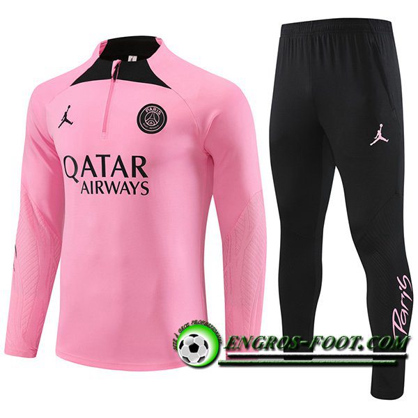 Ensemble Survetement de Foot Jordan PSG Rose/Noir 2024/2025