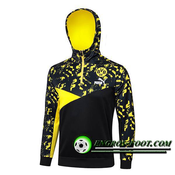 Sweatshirt Training Capuche Dortmund Noir/Jaune 2024/2025