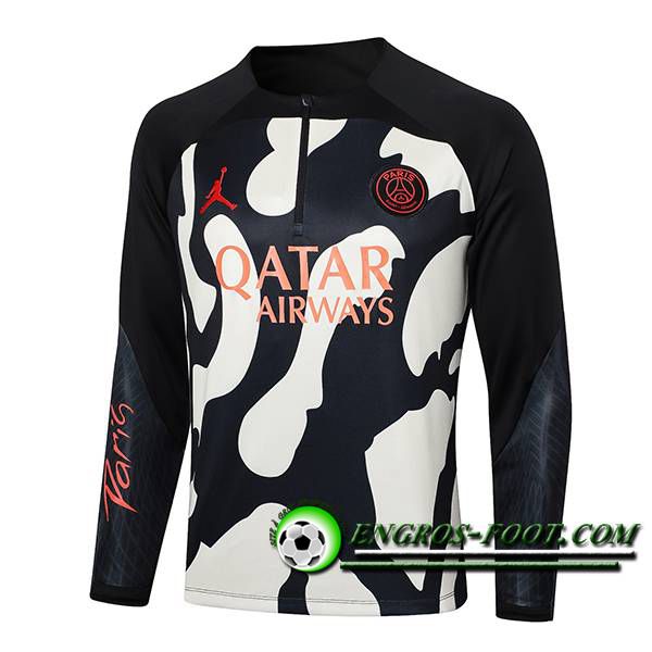 Sweatshirt Training Jordan PSG Noir/Beige 2024/2025