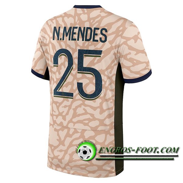 Maillot de Foot PSG (N.MENDES #25) 2023/2024 Fourth