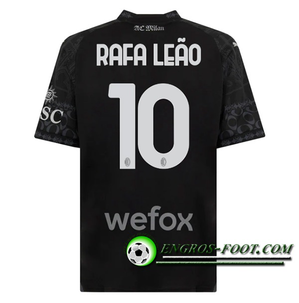 Maillot de Foot AC Milan (RAFAEL LEÃO #10) 2023/2024 Fourth Noir