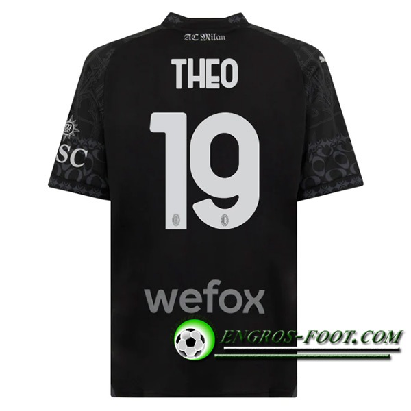 Maillot de Foot AC Milan (THEO #19) 2023/2024 Fourth Noir