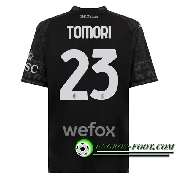 Maillot de Foot AC Milan (TOMORI #23) 2023/2024 Fourth Noir