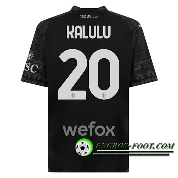 Maillot de Foot AC Milan (KALULU #20) 2023/2024 Fourth Noir