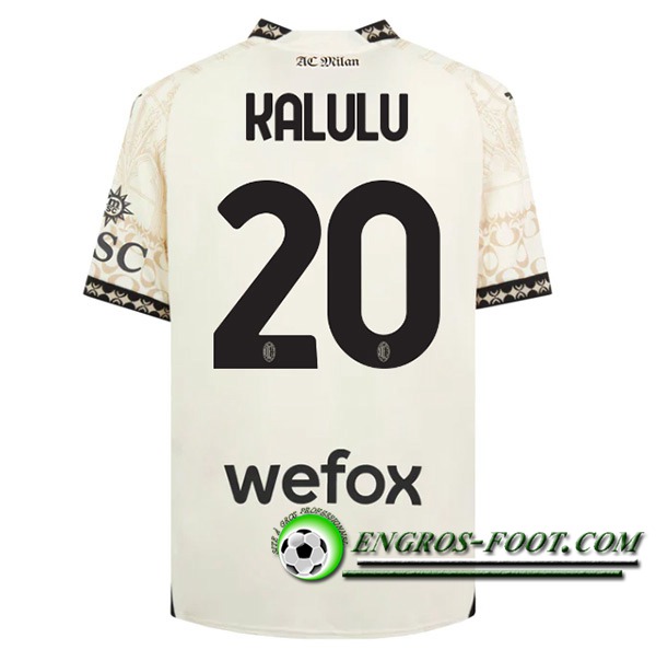 Maillot de Foot AC Milan (KALULU #20) 2023/2024 Fourth Blanc