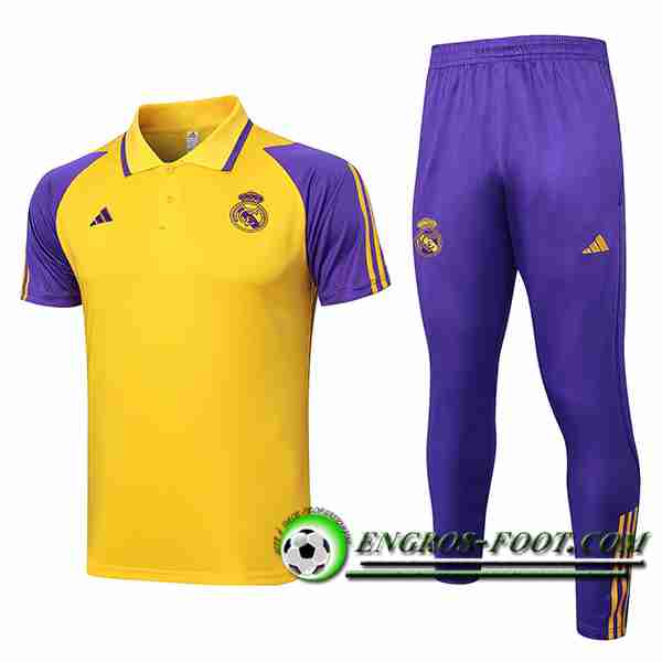 Ensemble Polo Foot Real Madrid Jaune/Pourpre 2024/2025