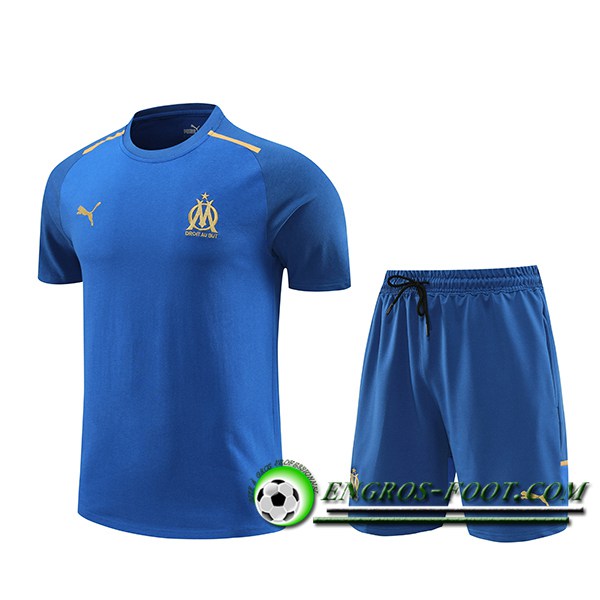 Ensemble Training T-Shirts + Shorts Marseille Bleu 2024/2025