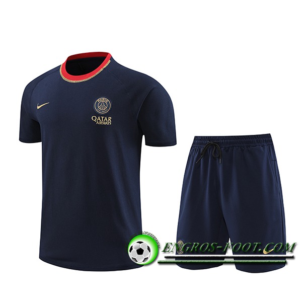 Ensemble Training T-Shirts + Shorts PSG Bleu Foncé 2024/2025