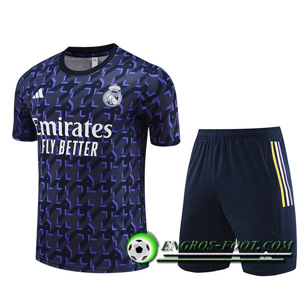 Ensemble Training T-Shirts + Shorts Real Madrid Pourpre/Noir 2024/2025