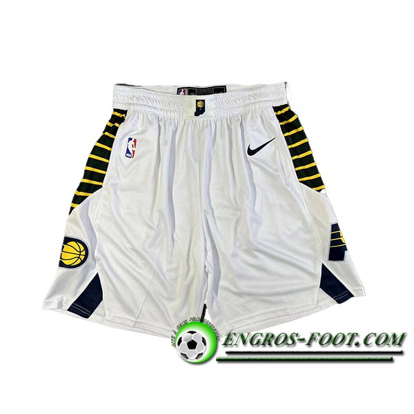 Shorts NBA Indiana Pacers 2024/25 Blanc/Noir/Jaune