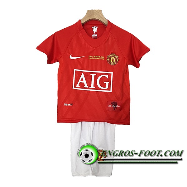 Maillot de Foot Manchester United Retro Enfant Domicile 2007/2008